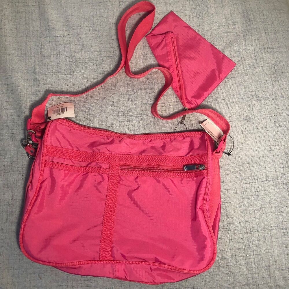 Pink Canvas Adjustable Cross Body day trip bag and coin purse by Gal/ Bueno